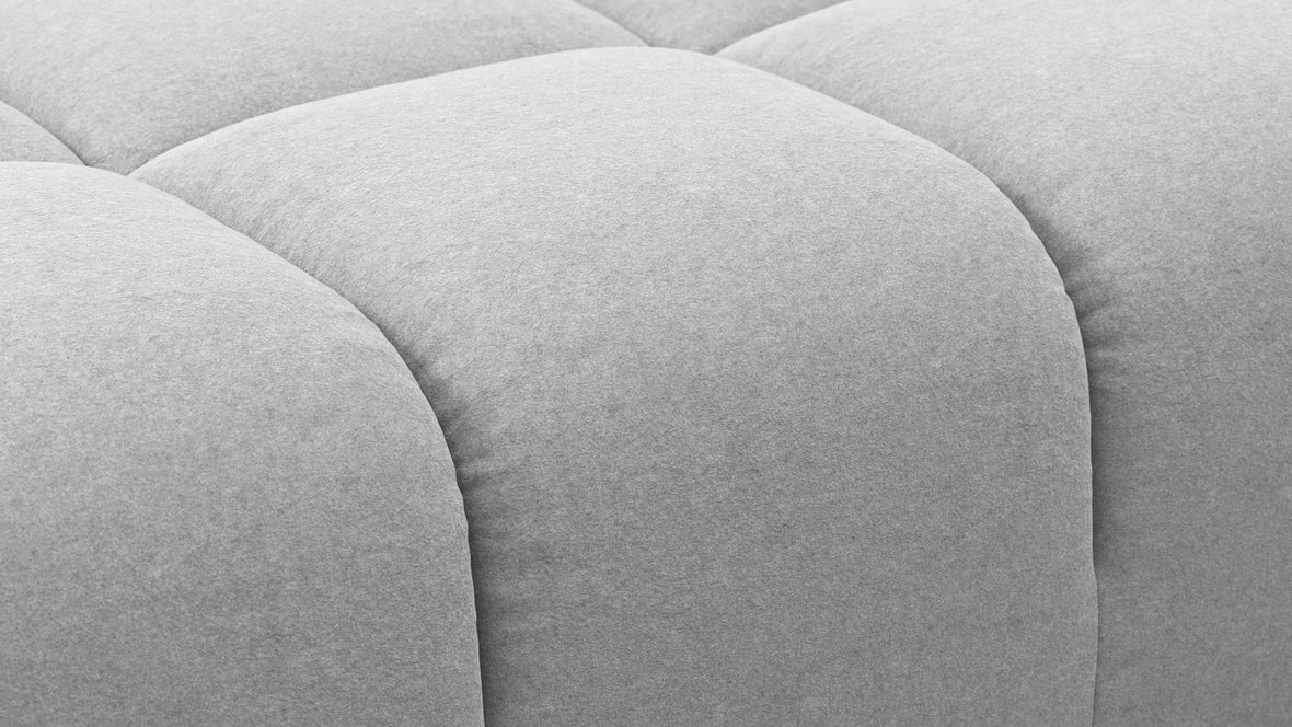 Tufted - Tufted Ottoman, Light Gray Wool