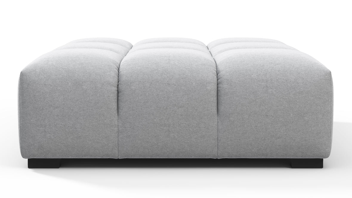 Tufted - Tufted Ottoman, Light Gray Wool