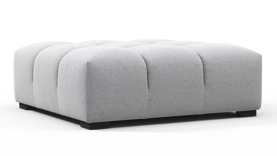 Tufted - Tufted Ottoman, Light Gray Wool