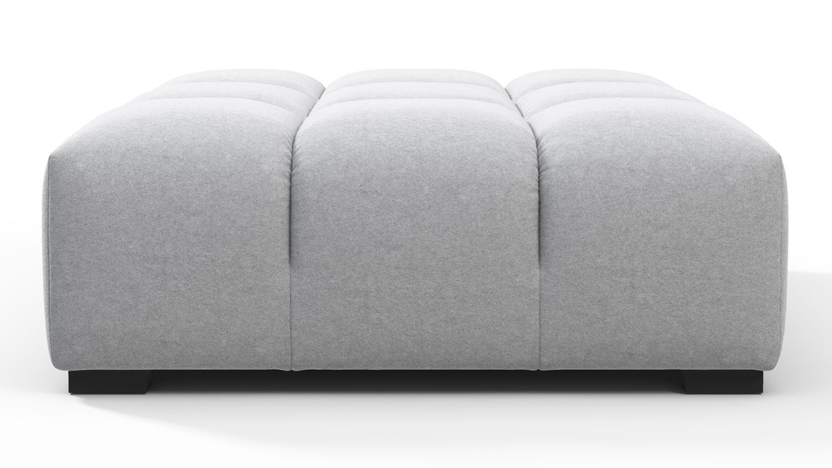 Tufty - Tufty Ottoman, Light Gray Wool