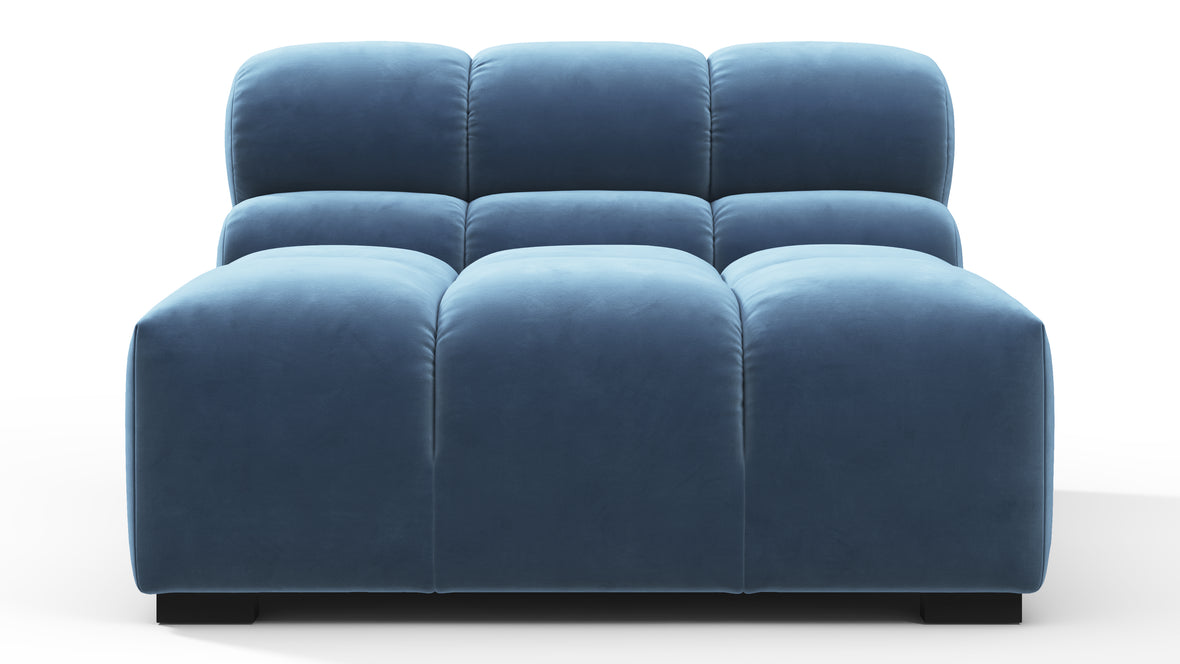 Tufted - Tufted Module, Armless, Aegean Blue Velvet