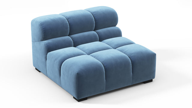 Tufted - Tufted Module, Armless, Aegean Blue Velvet