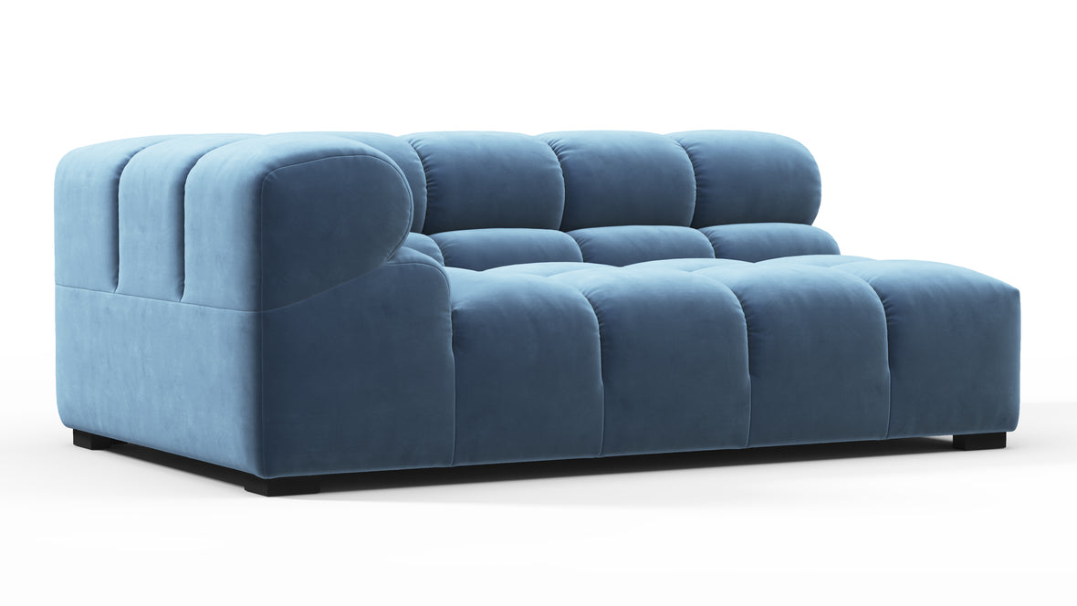 Tufted - Tufted Module, Extra Large Left Corner, Aegean Blue Velvet