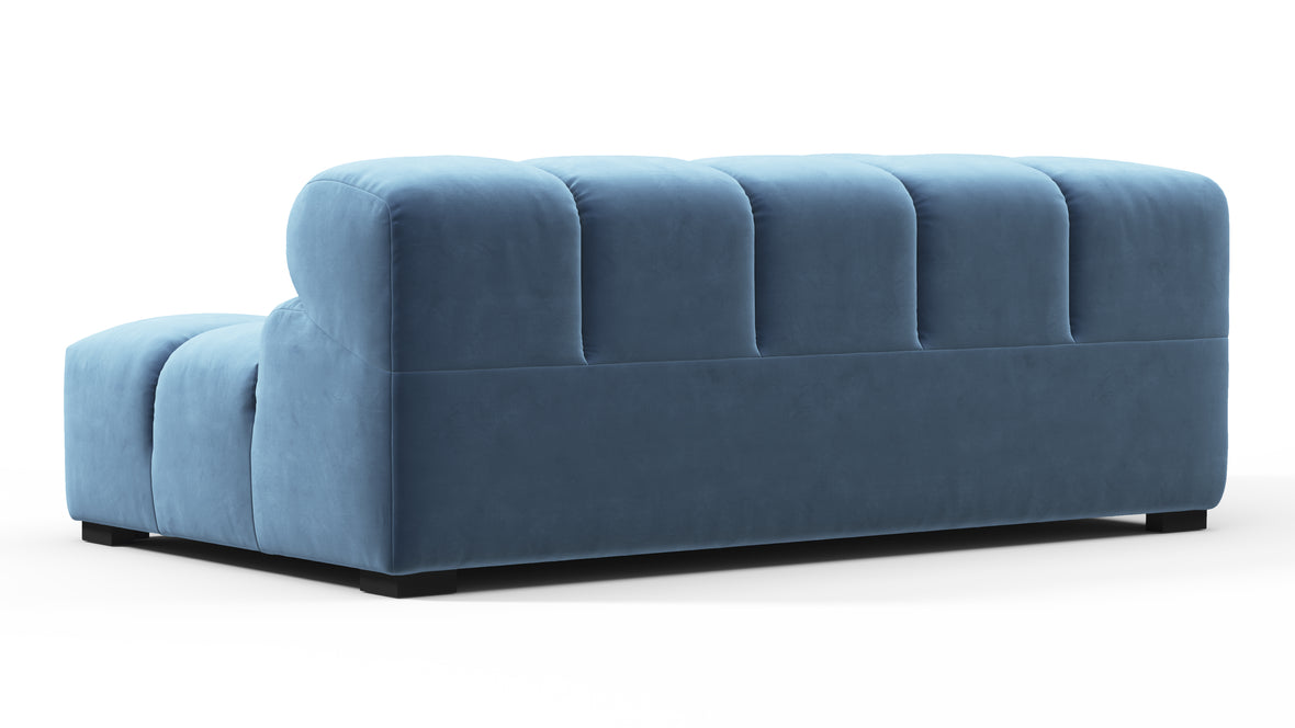 Tufted - Tufted Module, Extra Large Left Corner, Aegean Blue Velvet