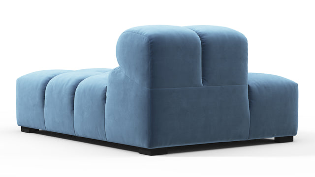 Tufted - Tufted Module, Left Chaise, Armless, Aegean Blue Velvet