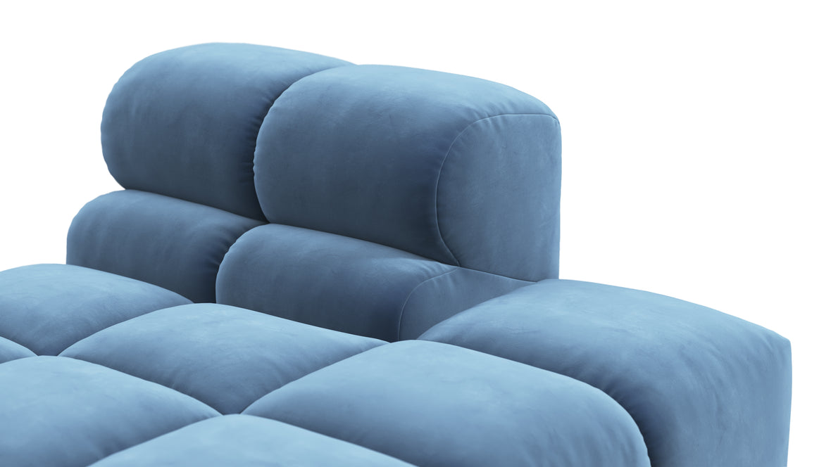 Tufted - Tufted Module, Right Chaise, Armless, Aegean Blue Velvet