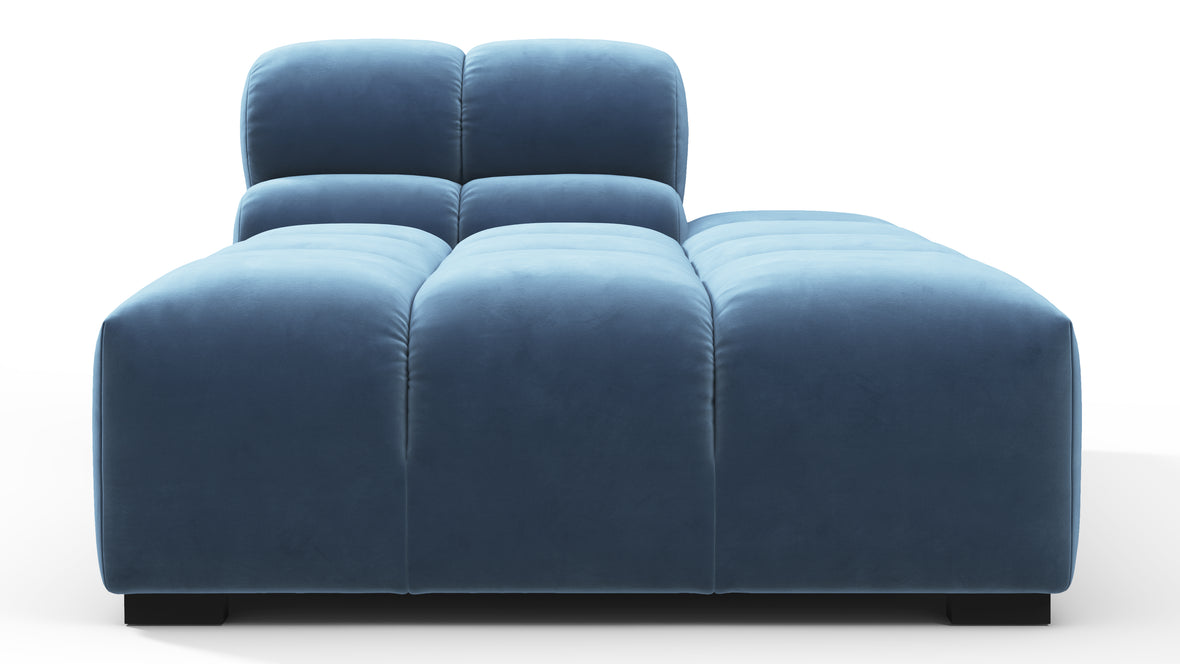 Tufted - Tufted Module, Right Chaise, Armless, Aegean Blue Velvet