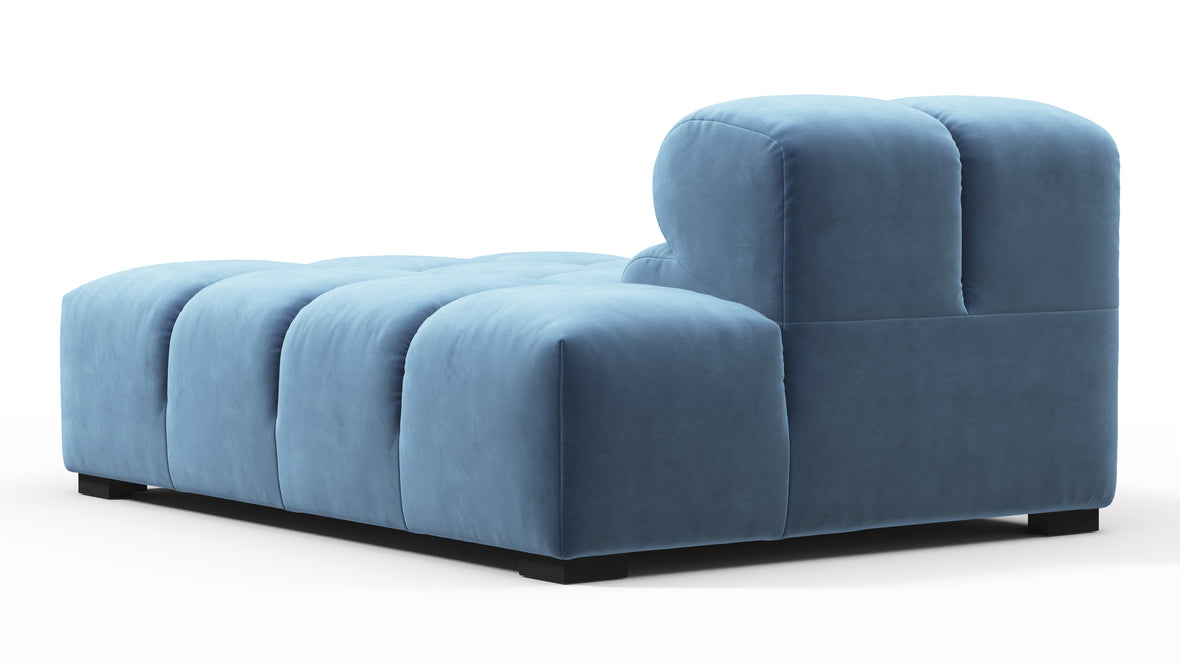 Tufted - Tufted Module, Right Chaise, Armless, Aegean Blue Velvet