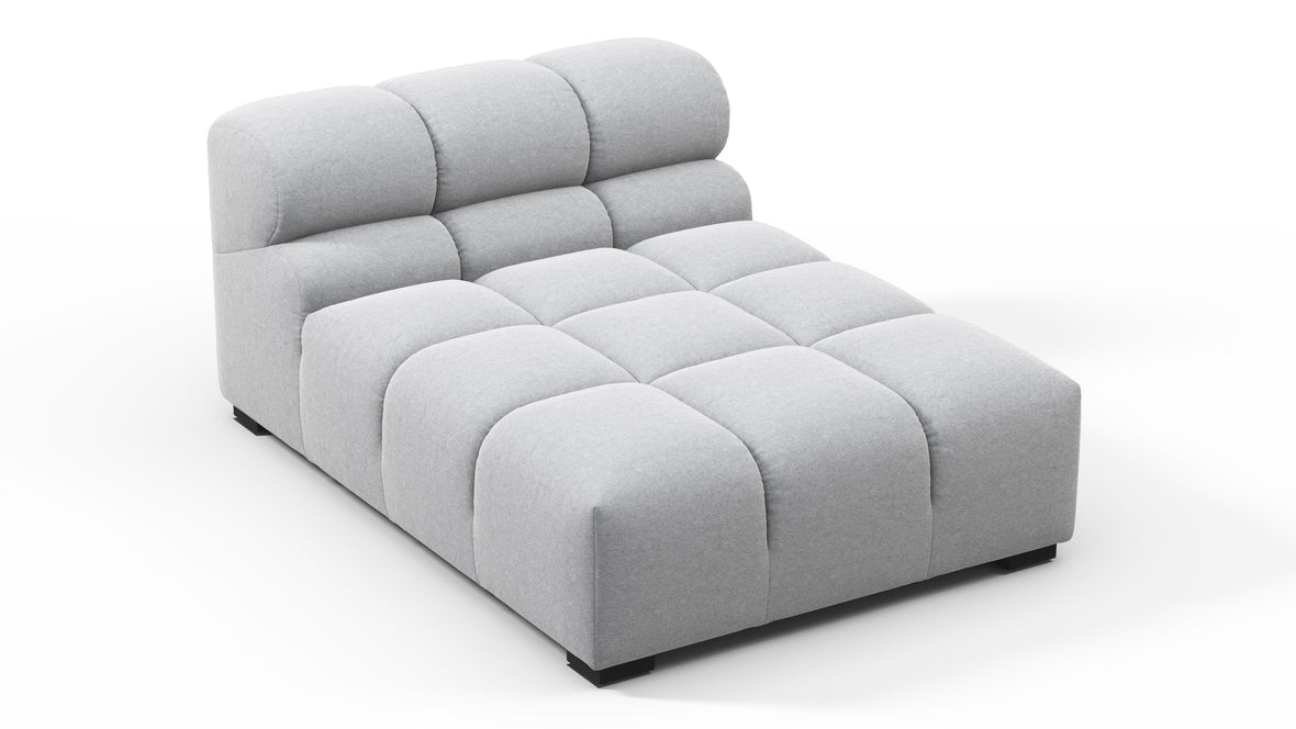 Tufted - Tufted Module, Armless Chaise, Light Gray Wool