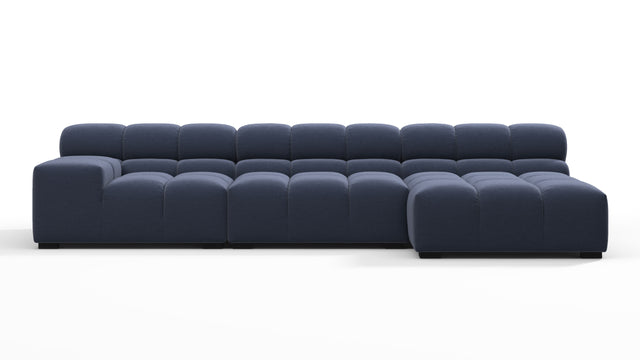 Tufted - Tufted Sectional, Small, Right Chaise, Royal Blue Wool