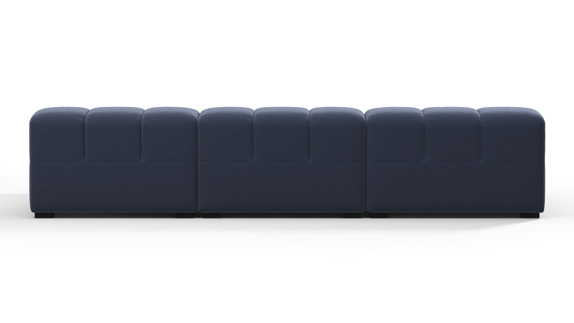 Tufted - Tufted Sectional, Small, Right Chaise, Royal Blue Wool