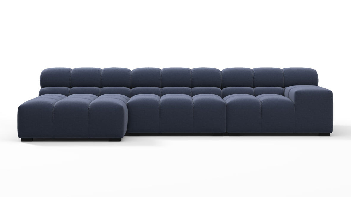 Tufted - Tufted Sectional, Small, Left Chaise, Royal Blue Wool