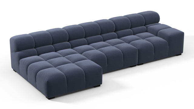 Tufty - Tufty Sectional, Small, Left Chaise, Royal Blue Wool