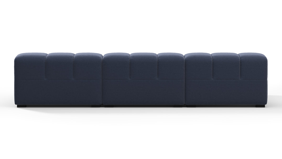 Tufted - Tufted Sectional, Small, Left Chaise, Royal Blue Wool