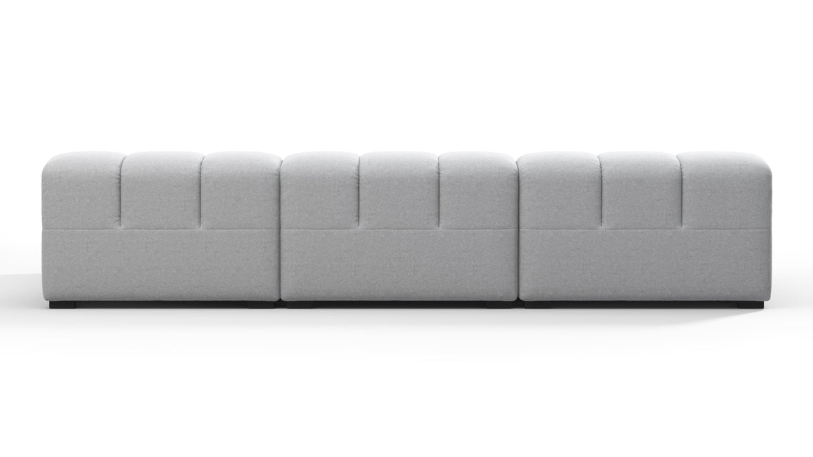 Tufted - Tufted Sectional, Small, Right Chaise, Light Gray Wool