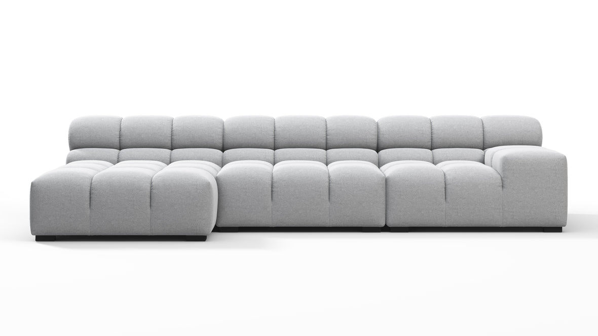 Tufty - Tufty Sectional, Small, Left Chaise, Light Gray Wool