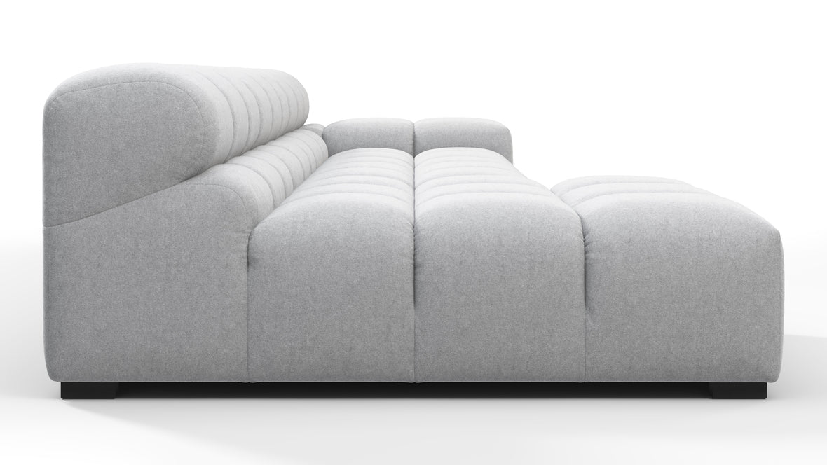 Tufty - Tufty Sectional, Small, Left Chaise, Light Gray Wool