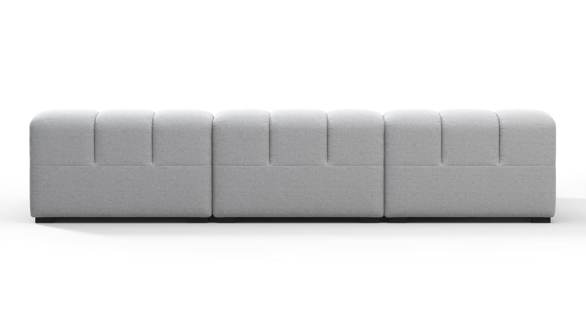 Tufty - Tufty Sectional, Small, Left Chaise, Light Gray Wool