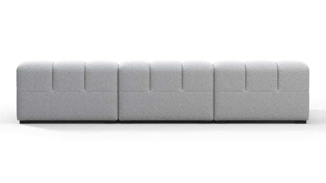 Tufted - Tufted Sectional, Small, Left Chaise, Light Gray Wool