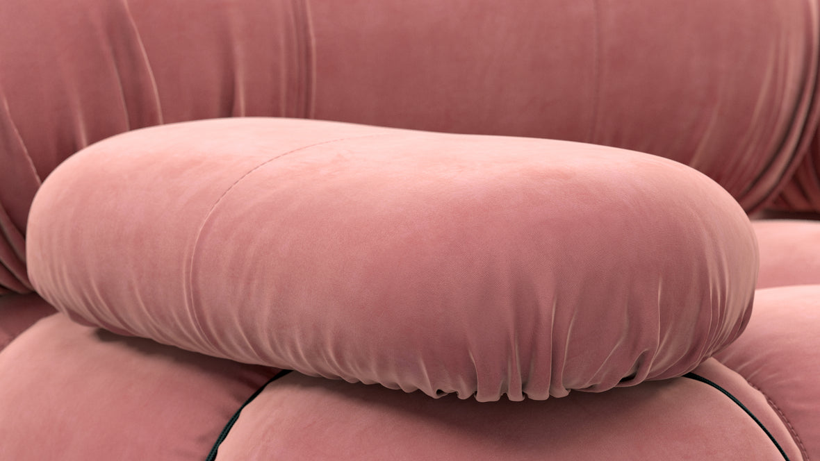 Belia - Belia Three Seater Sofa, Blush Pink Velvet