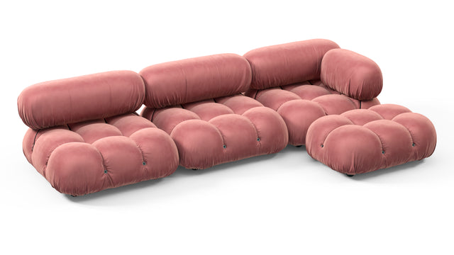 Belia - Belia Sectional, Right Chaise, Blush Pink Velvet