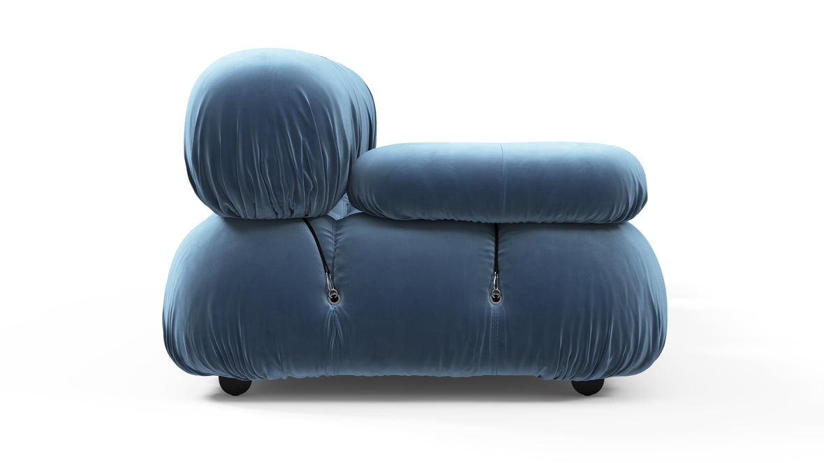 Belia - Belia Open End Sofa, Right, Aegean Blue Velvet