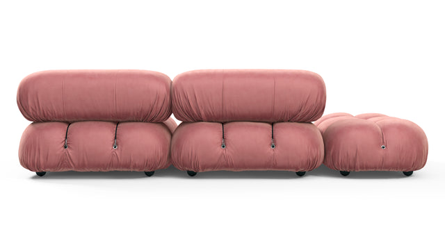 Belia - Belia Open End Sofa, Left, Blush Pink Velvet