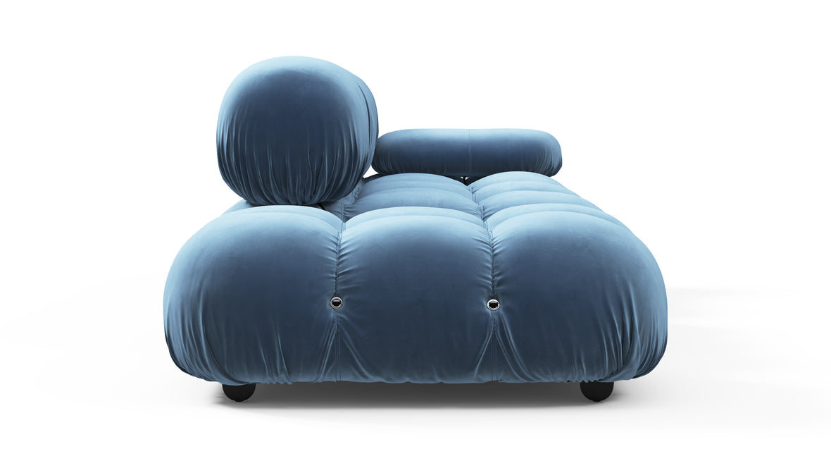 Belia - Belia Open End Sofa, Left, Aegean Blue Velvet