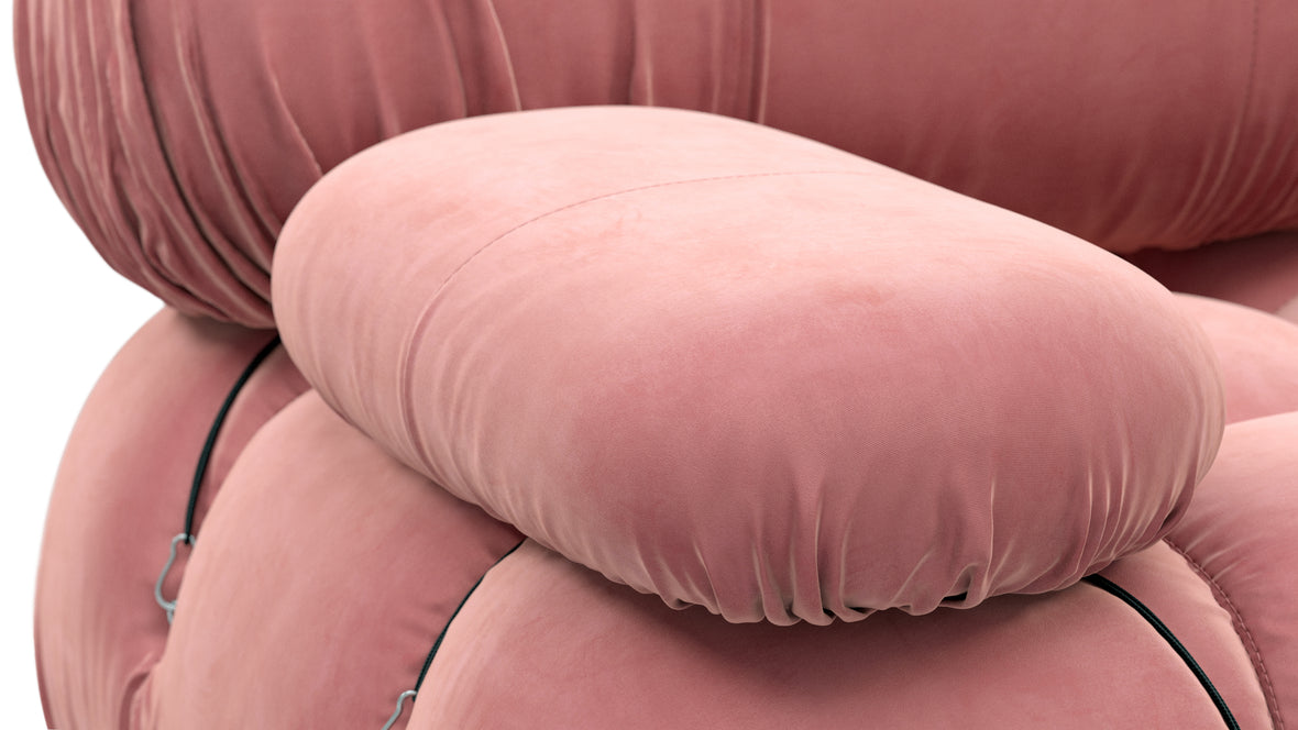 Belia - Belia Open End Sofa, Right, Blush Pink Velvet