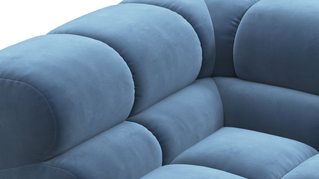 Tufted - Tufted Sectional, Large, Right Chaise, Aegean Blue Velvet