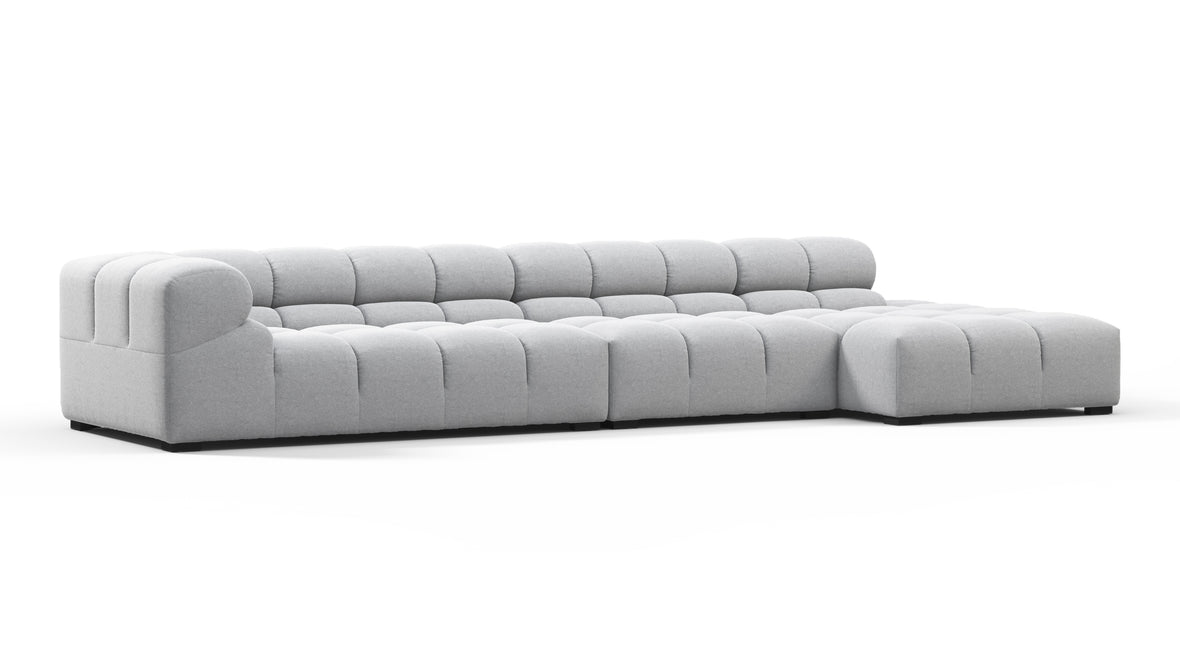 Tufty - Tufty Sectional, Large, Right Chaise, Light Gray Wool