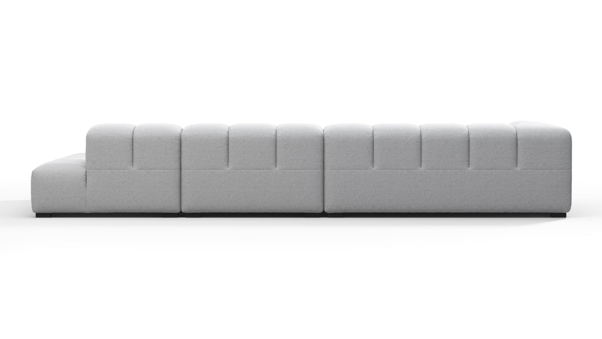 Tufted - Tufted Sectional, Large, Right Chaise, Light Gray Wool