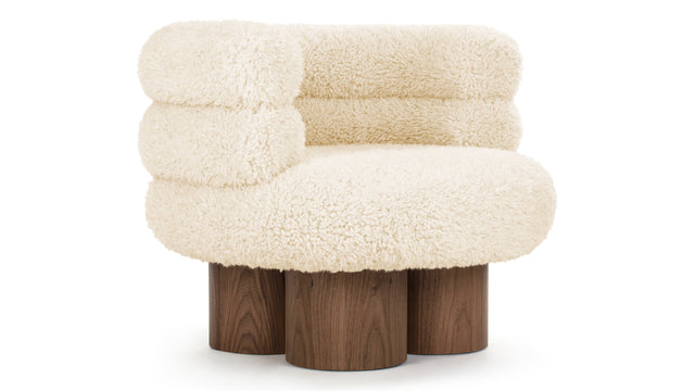 Lana - Lana Chair, White Long Hair Sherpa