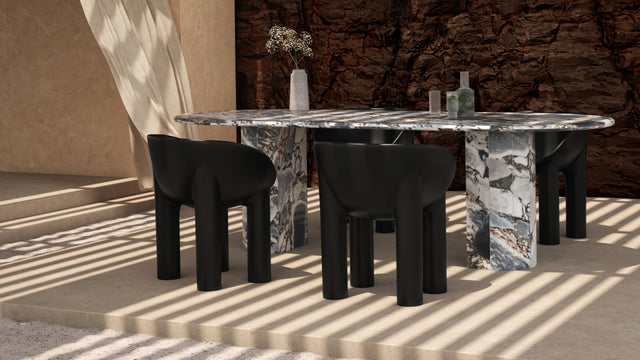 Dante - Dante Dining Table, Modellato Marble, 98in