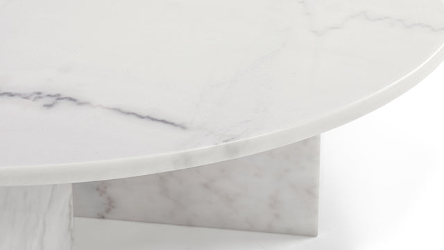 Olivia - Olivia Coffee Table, Round, White Marble