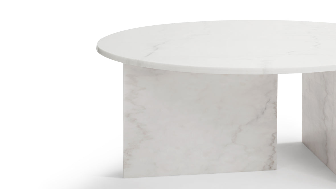 Olivia - Olivia Coffee Table, Round, White Marble