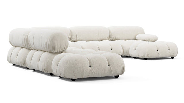 Belia - Belia Large Sectional, Left Corner, White Boucle