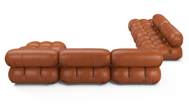 Belia - Belia Large Sectional, Left Corner, Tan Premium Leather