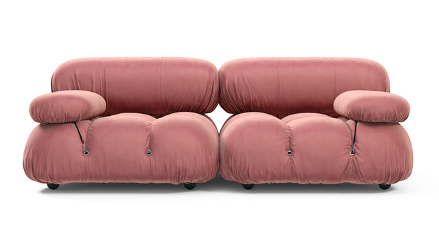 Belia - Belia Two Seater Sofa, Blush Pink Velvet