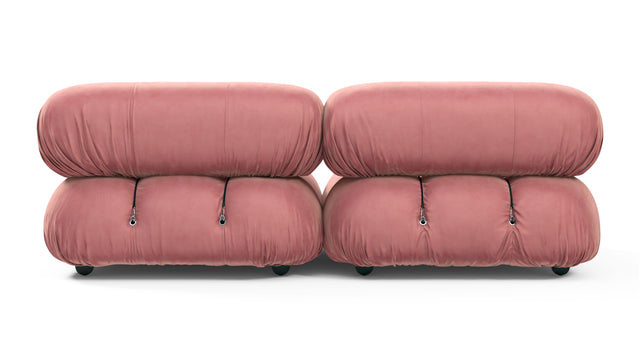 Belia - Belia Two Seater Sofa, Blush Pink Velvet