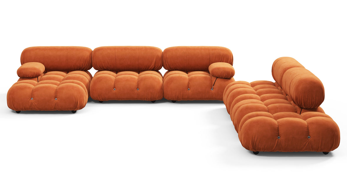 Belia - Belia Large Sectional, Right Corner, Apricot Velvet