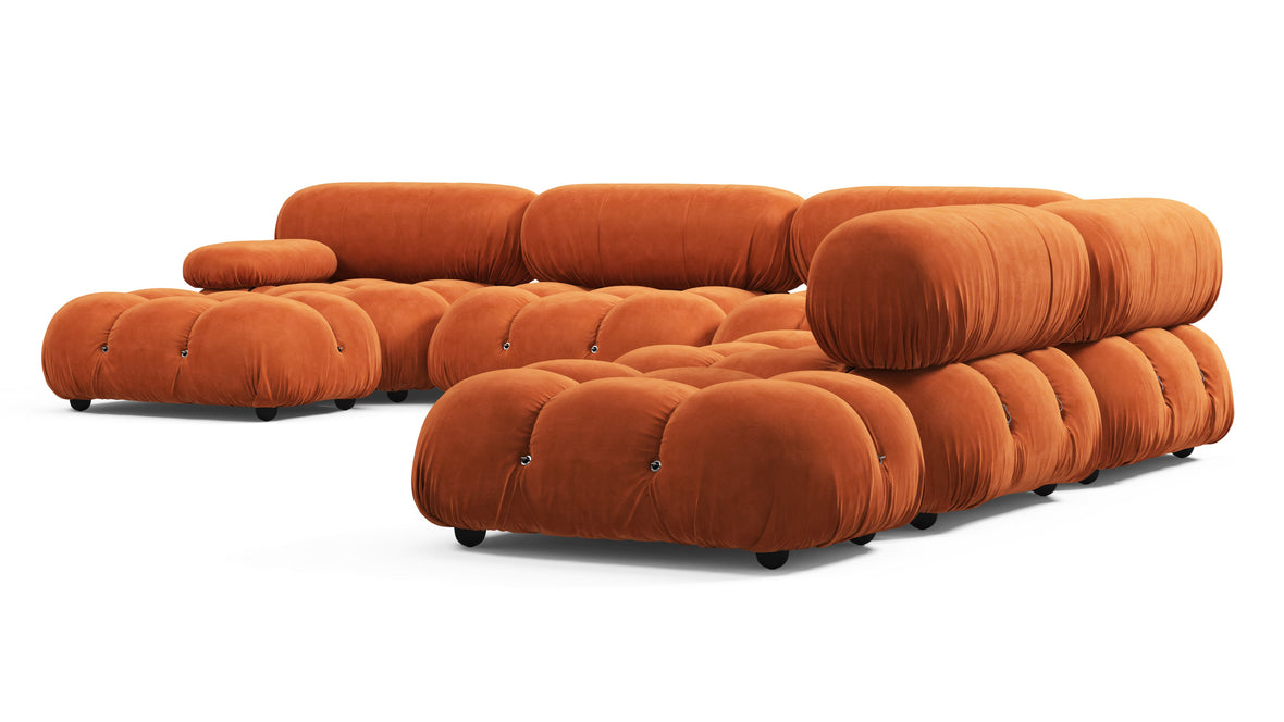 Belia - Belia Large Sectional, Right Corner, Apricot Velvet