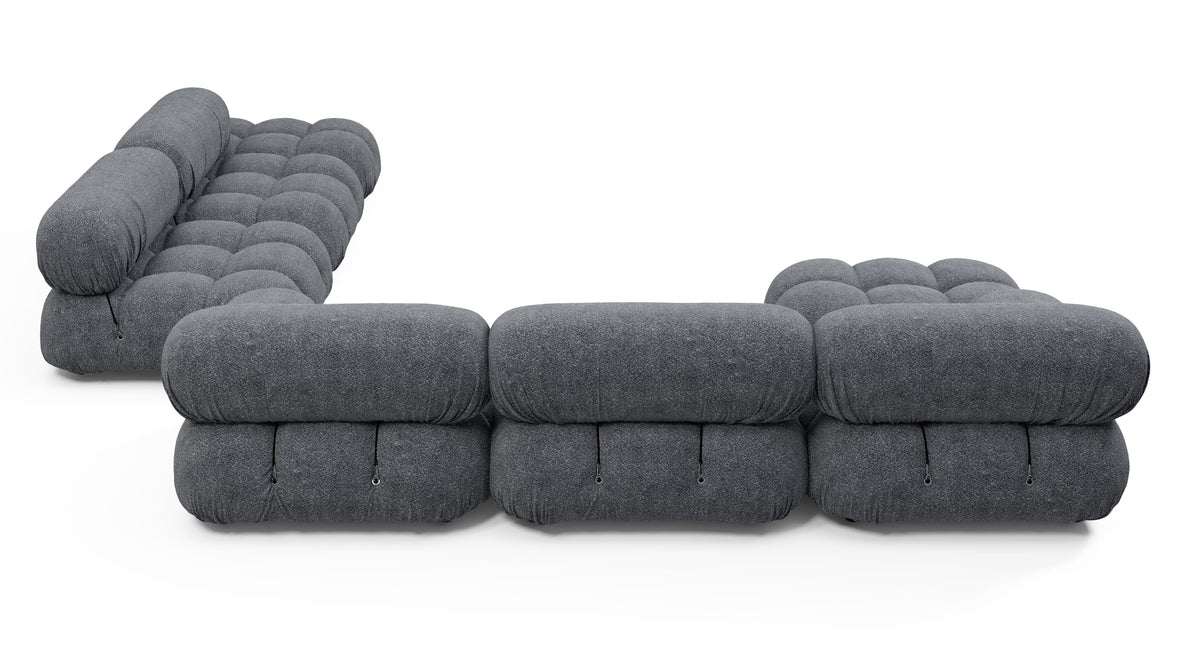 Belia - Belia Large Sectional, Right Corner, Gray Boucle