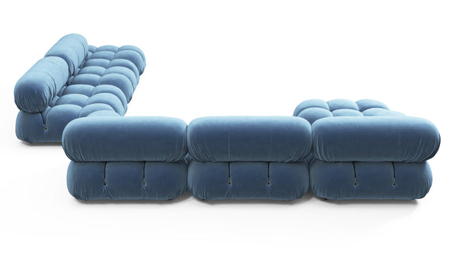 Belia - Belia Large Sectional, Right Corner, Aegean Blue Velvet