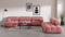 Belia - Belia Large Sectional, Right Corner, Blush Pink Velvet