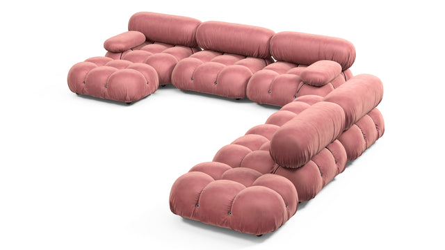 Belia - Belia Large Sectional, Right Corner, Blush Pink Velvet