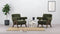 Jeanneret - Jeanneret Lounge Chair, Olive Green Velvet