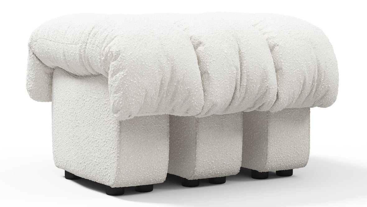 DS 600 - DS 600 Ottoman, White Boucle