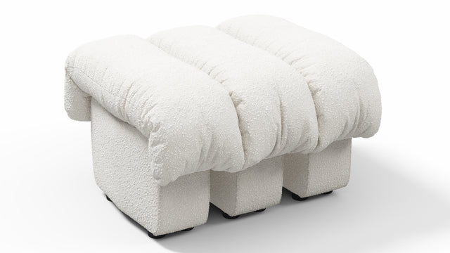 DS 600 - DS 600 Ottoman, White Boucle