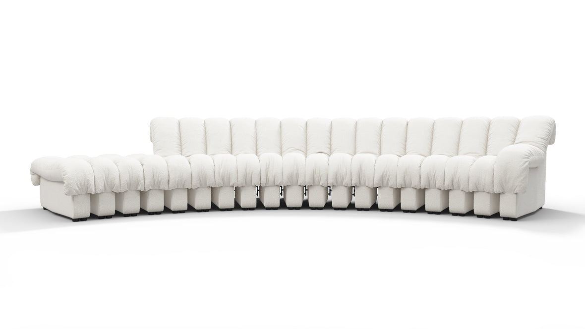 DS 600 - DS 600 Sectional Sofa, Combination 1, Right Arm, White Boucle